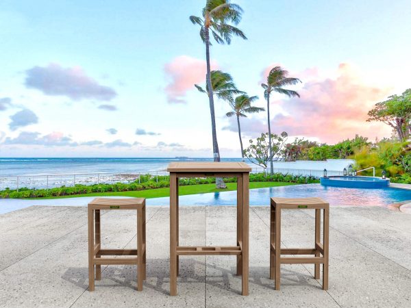 Anderson Teak Bahama Montego 3-Pieces Square Bar Set - Image 1