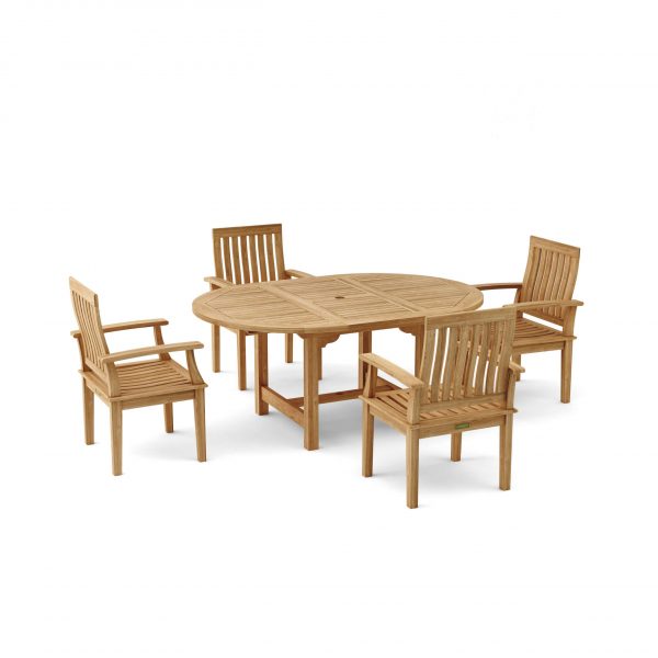 Anderson Teak Bahama Brianna 5-Pieces Extension Dining Set - Image 2