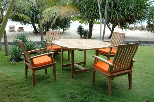 Anderson Teak Bahama Brianna 5-Pieces Extension Dining Set - Image 4