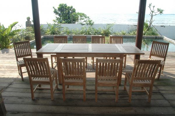 Anderson Teak Bahama Rialto 11-Pieces Rectangular Dining Set - Image 4