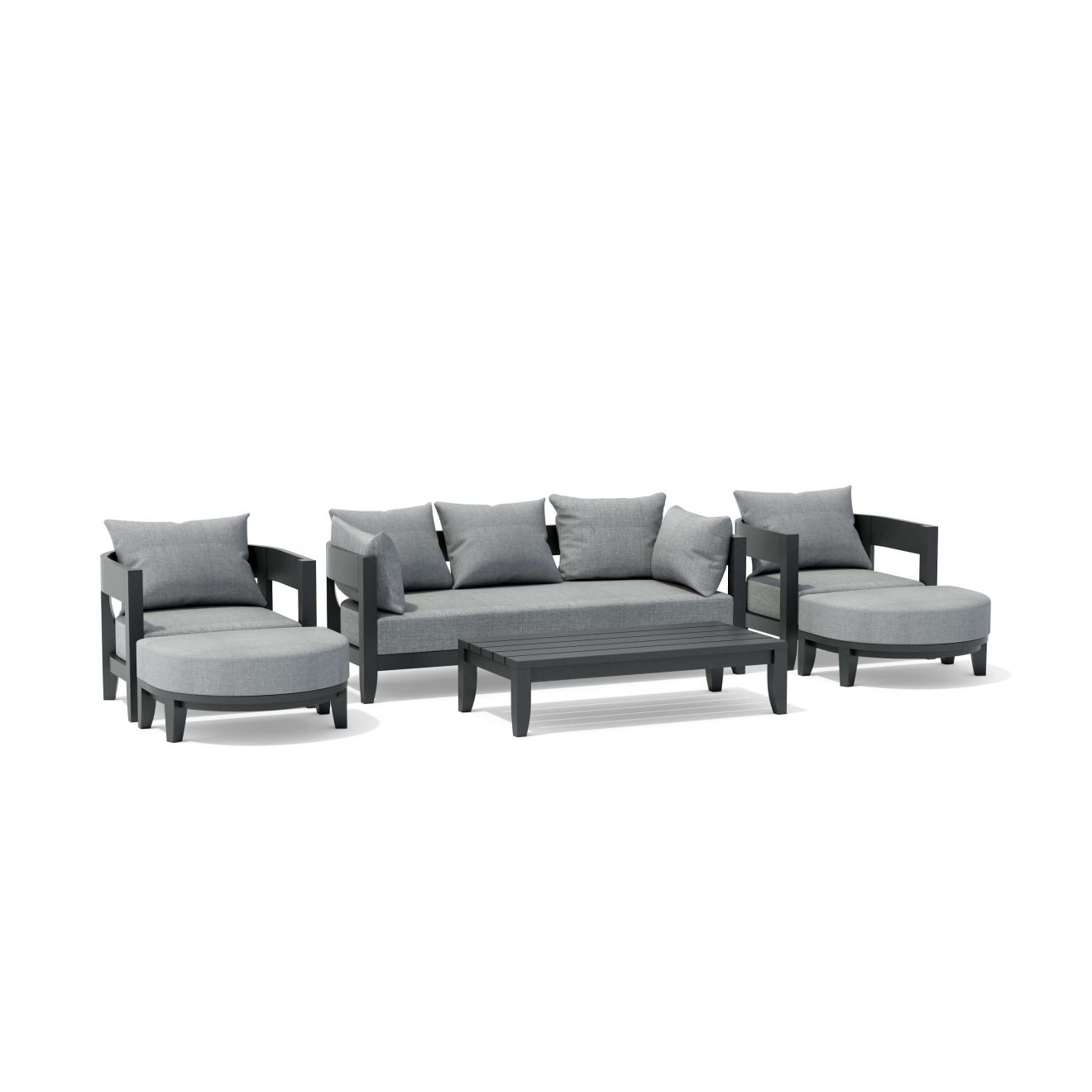 Anderson Teak SET-171 6-pc Coronado Aluminum Deep Seating Set - Luxurious Dwelling - Your Luxury Home Product Experts