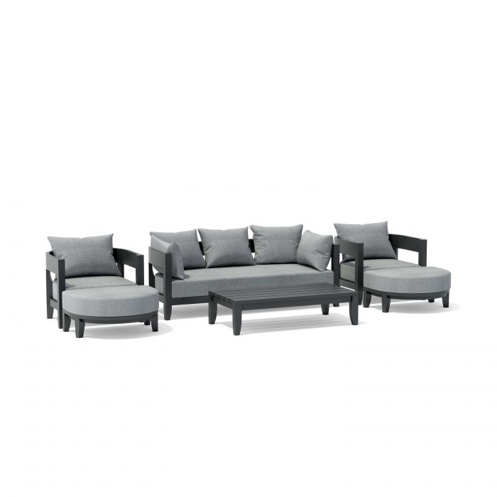 Anderson Teak SET-171 6-pc Coronado Aluminum Deep Seating Set - Image 3