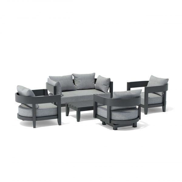 Anderson Teak SET-173 5-pc Coronado Aluminum Deep Seating Set - Image 2