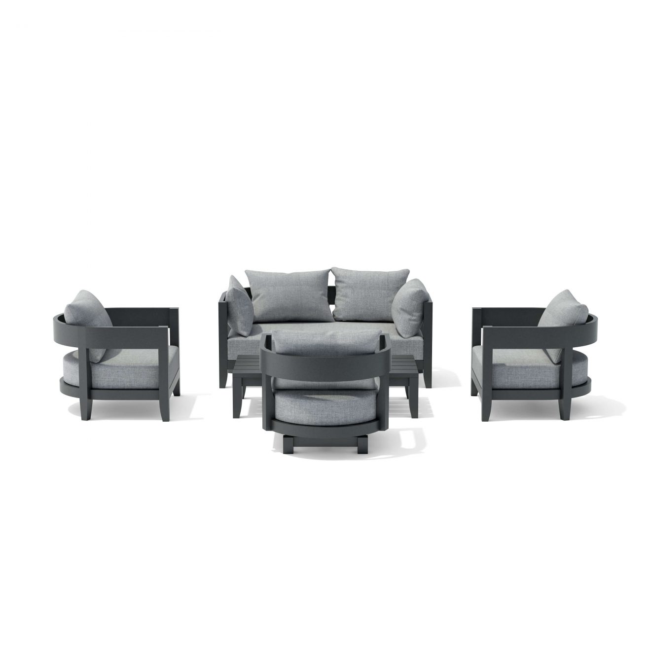 Anderson Teak SET-173 5-pc Coronado Aluminum Deep Seating Set - Luxurious Dwelling - Your Luxury Home Product Experts