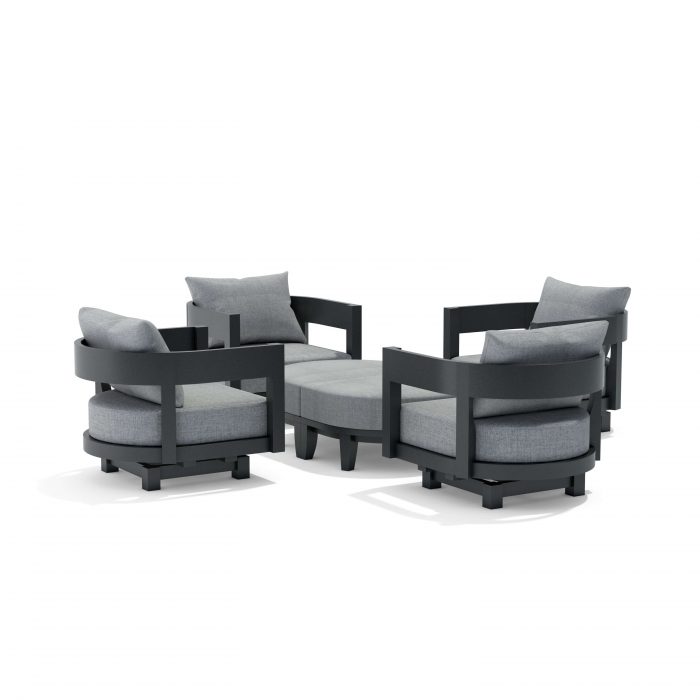 Anderson Teak SET-174 6-pc Coronado Aluminum Deep Seating Set - Image 2