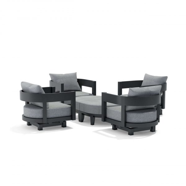 Anderson Teak SET-174 6-pc Coronado Aluminum Deep Seating Set - Image 2