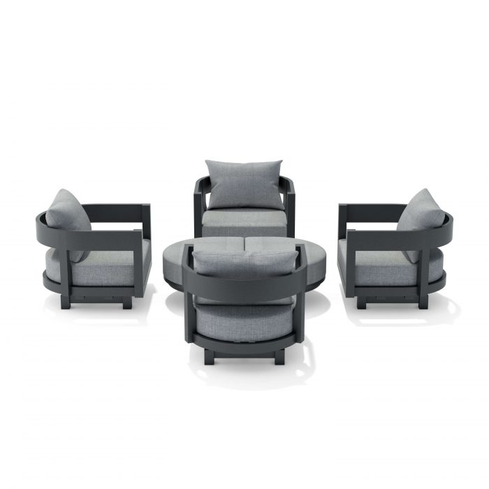 Anderson Teak SET-174 6-pc Coronado Aluminum Deep Seating Set - Image 3