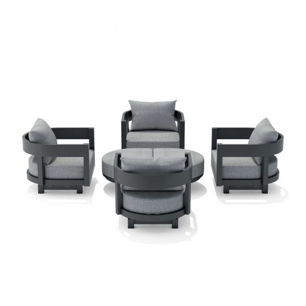 Anderson Teak SET-174 6-pc Coronado Aluminum Deep Seating Set - Image 3