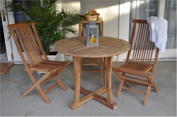 Anderson Teak Descanso Bristol 3-Pieces Dining Set - Image 2