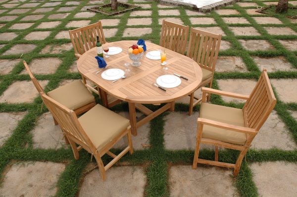 Anderson Teak Bahama Wilshire 7-Pieces Extension Dining Set - Image 4