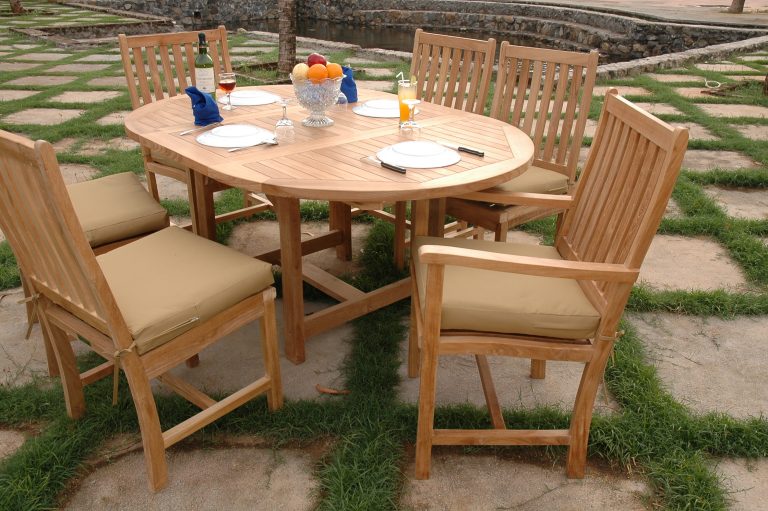 Anderson Teak Bahama Wilshire 7-Pieces Extension Dining Set - Image 3