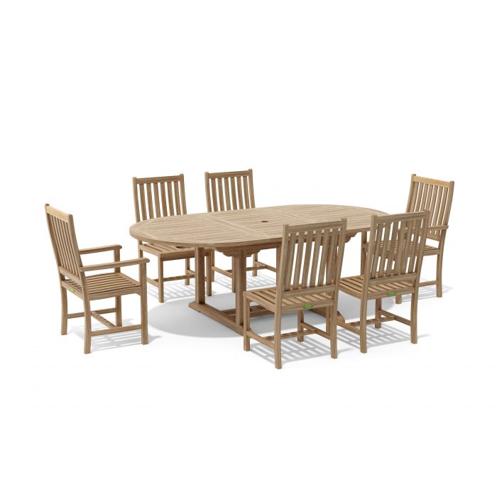 Anderson Teak Bahama Wilshire 7-Pieces Extension Dining Set - Image 2