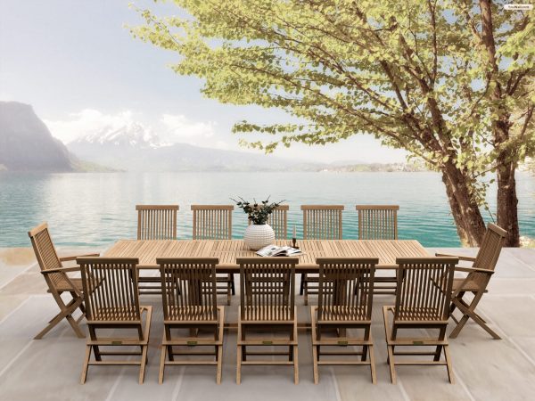 Anderson Teak Valencia Classic 13-Pieces Dining Set - Image 1
