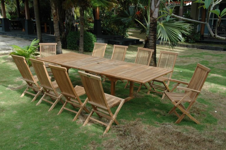 Anderson Teak Valencia Classic 11-Pieces Dining Set - Image 4