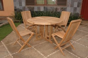 Anderson Teak Butterfly Comfort 5-Pieces Dining Table Set - Luxurious Dwelling - Your Luxury Home Product Experts