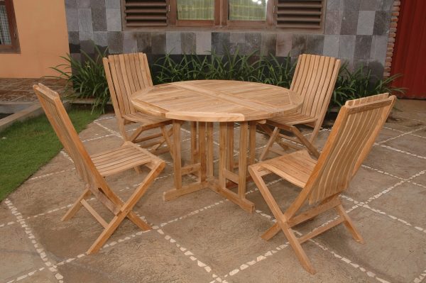 Anderson Teak Butterfly Comfort 5-Pieces Dining Table Set - Image 2