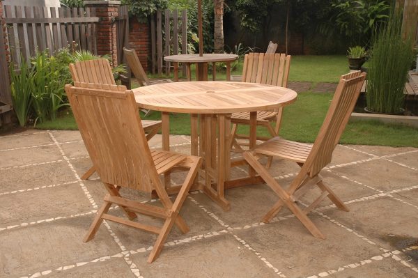 Anderson Teak Butterfly Comfort 5-Pieces Dining Table Set - Image 1
