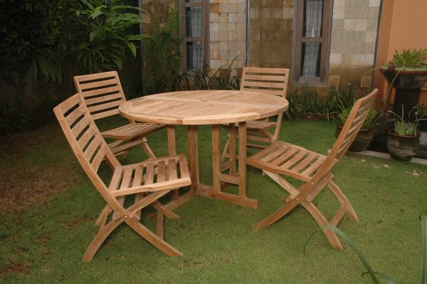 Anderson Teak Andrew Butterfly Folding 5-pieces Dining Set - Image 1