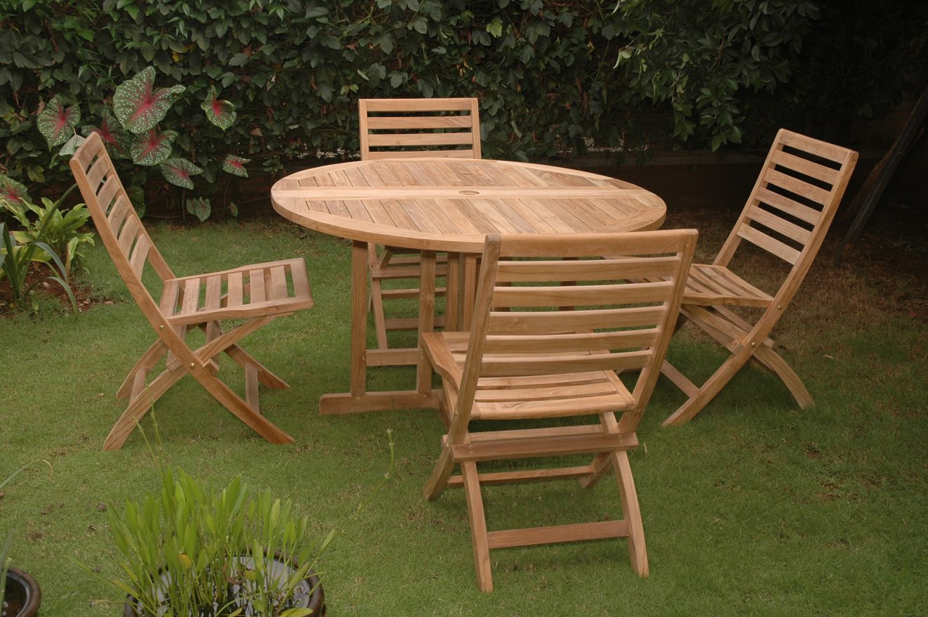 Anderson Teak Andrew Butterfly Folding 5-pieces Dining Set - Luxurious Dwelling - Your Luxury Home Product Experts