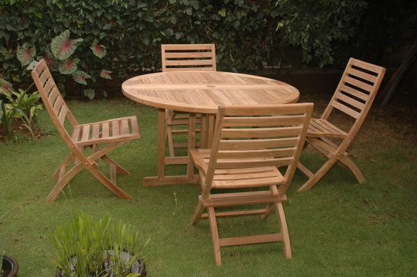 Anderson Teak Andrew Butterfly Folding 5-pieces Dining Set - Image 3