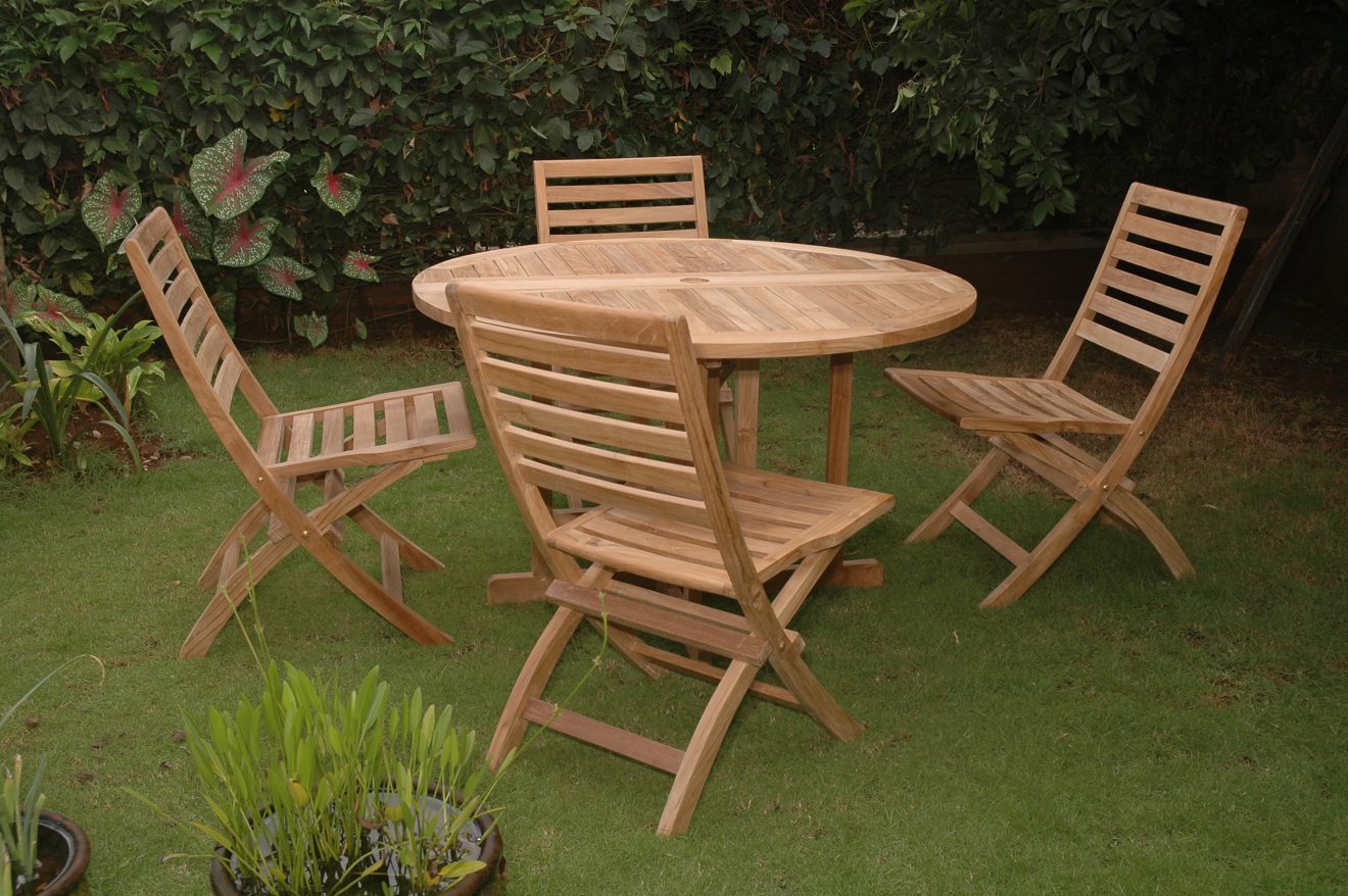 Anderson Teak Andrew Butterfly Folding 5-pieces Dining Set - Luxurious Dwelling - Your Luxury Home Product Experts