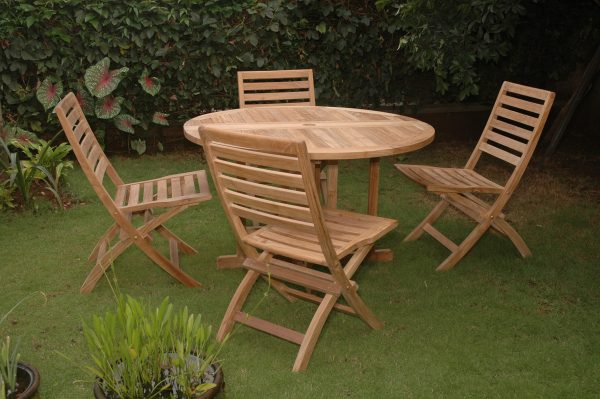 Anderson Teak Andrew Butterfly Folding 5-pieces Dining Set - Image 2