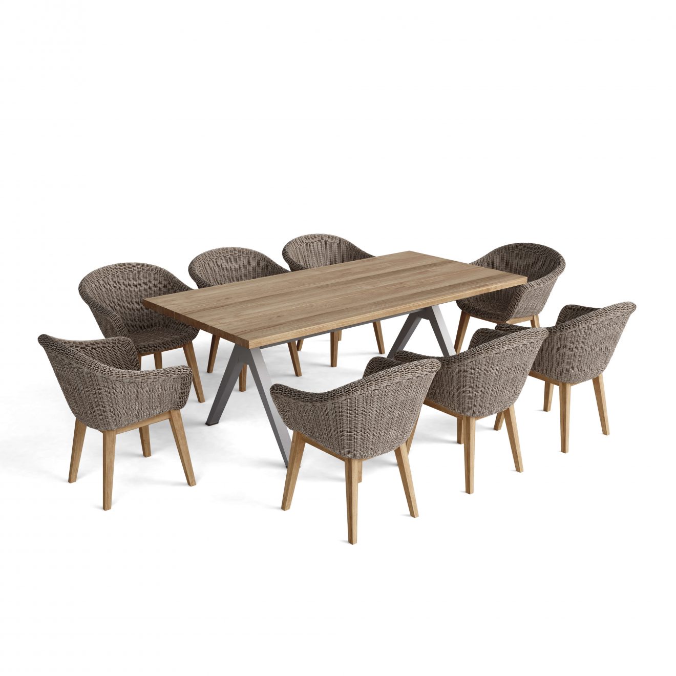 Anderson Teak SET-39A 9-pc Alura Padua Dining Table Set - Luxurious Dwelling - Your Luxury Home Product Experts