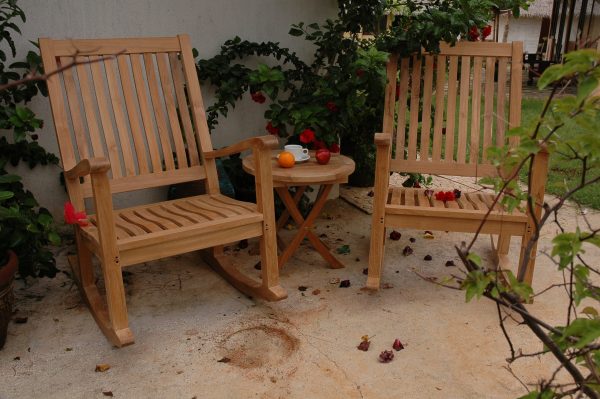 Anderson Teak Del-Amo Bahama 3-Pieces Set with Folding Round Side Table - Image 1