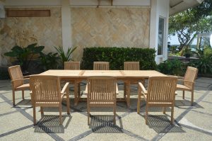 Anderson Teak Bahama Stackable Sahara 9-Pieces Rectangular Dining Set A - Luxurious Dwelling - Your Luxury Home Product Experts