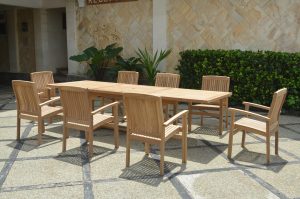 Anderson Teak Bahama Stackable Sahara 9-Pieces Rectangular Dining Set A - Luxurious Dwelling - Your Luxury Home Product Experts