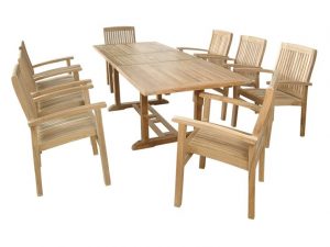 Anderson Teak Bahama Stackable Sahara 9-Pieces Rectangular Dining Set B - Luxurious Dwelling - Your Luxury Home Product Experts