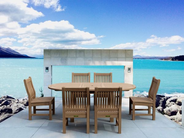 Anderson Teak Bahama Sahara 7-Pieces 8' Rectangular Dining Set - Image 1