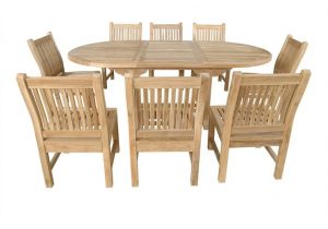 Anderson Teak Bahama Sahara 9-Pieces 87" Oval Dining Set - Luxurious Dwelling - Your Luxury Home Product Experts