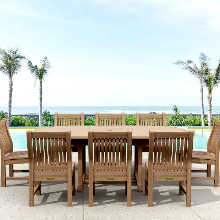 Anderson Teak Bahama Sahara Armchair 7-Pieces 87" Oval Dining Set - Luxurious Dwelling - Your Luxury Home Product Experts