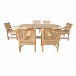 Anderson Teak Bahama Sahara Armchair 7-Pieces 87" Oval Dining Set - Image 5