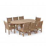 Anderson Teak Bahama Sahara Side Chair 7-Pieces 87" Oval Dining Set - Image 2