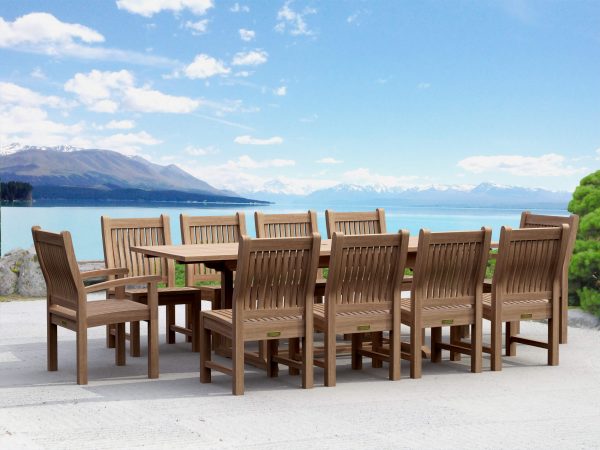 Anderson Teak Bahama Sahara 11-Pieces 8' Rectangular Dining Set - Image 1