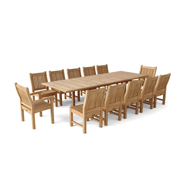 Anderson Teak Valencia Sahara 13-Pieces Rectangular Dining Set - Image 3