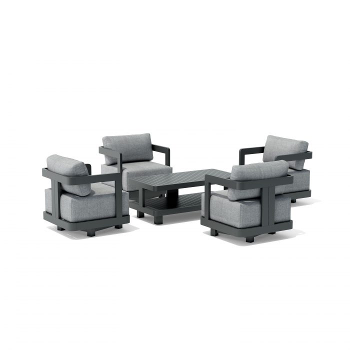 Anderson Teak SET-904-AL 5-pc Granada Aluminum Deep Seating - Image 3