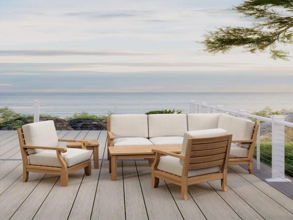 Anderson Teak Riviera Luxe 7-Pieces Modular Set With Rectangular Table A - Image 1