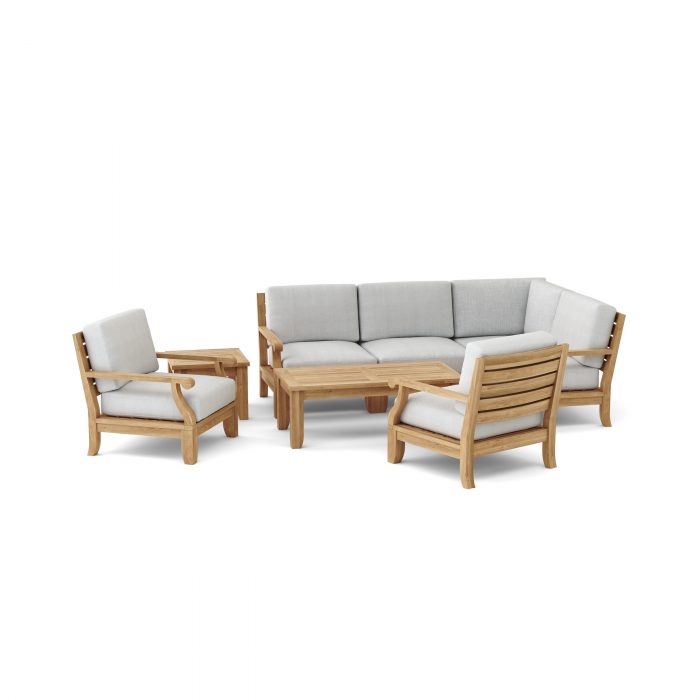 Anderson Teak Riviera Luxe 7-Pieces Modular Set With Rectangular Table A - Image 2