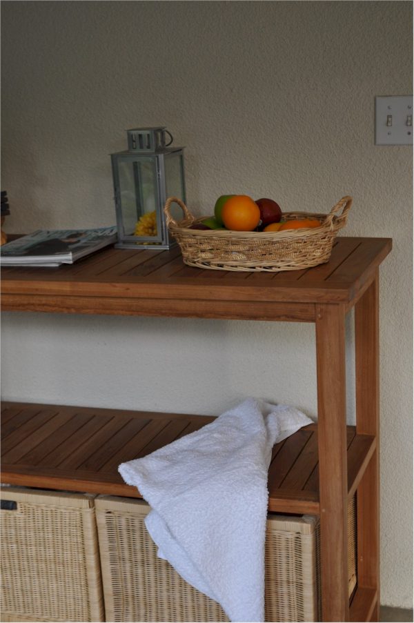 Anderson Teak Towel Console w/ 2 Shelves Table - Image 5