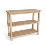 Anderson Teak Towel Console w/ 2 Shelves Table - Luxurious Dwelling - Your Luxury Home Product Experts