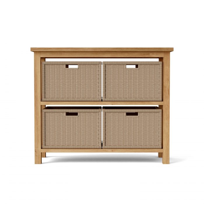 Anderson Teak Towel Console w/ 2 Shelves Table - Image 4