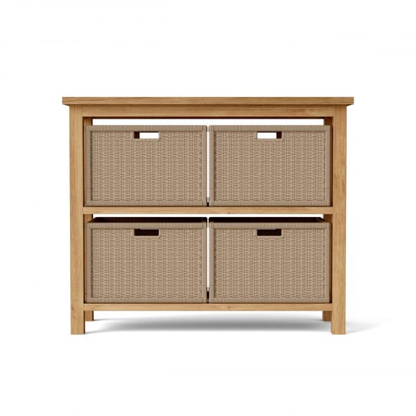 Anderson Teak Towel Console w/ 2 Shelves Table - Image 4