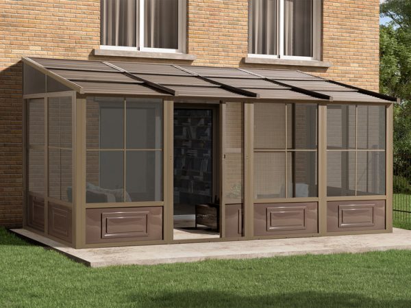 Gazebo Penguin - Florence - Wall Mounted Solarium 8x16 Polycarbonate Roof - Image 1