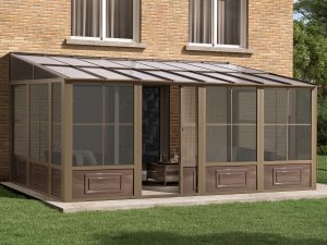 Gazebo Penguin - Florence - Wall Mounted Solarium 10x16 Polycarbonate Roof - Luxurious Dwelling - Your Luxury Home Product Experts