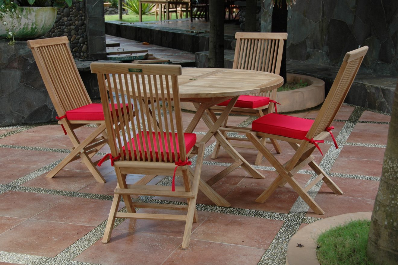 Anderson Teak Classic Bahama 5-Pieces Folding Dining Set - Luxurious Dwelling - Your Luxury Home Product Experts