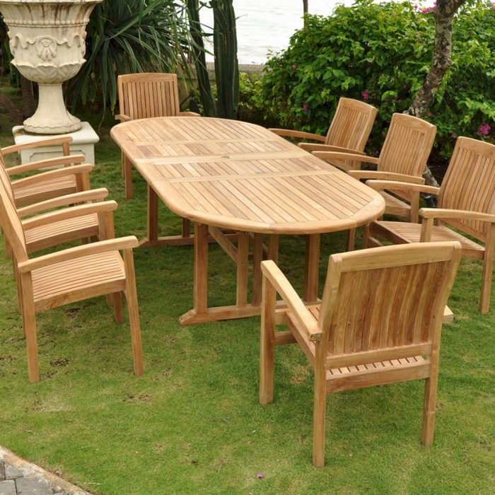 Anderson Teak Sahara Dining Side Chair 9-Pieces Oval Dining Set - Luxurious Dwelling - Your Luxury Home Product Experts