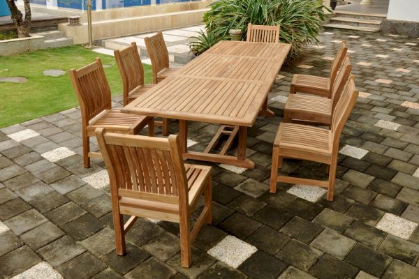 Anderson Teak Bahama Sahara 9-Pieces 10' Rectangular Dining Set - Image 1
